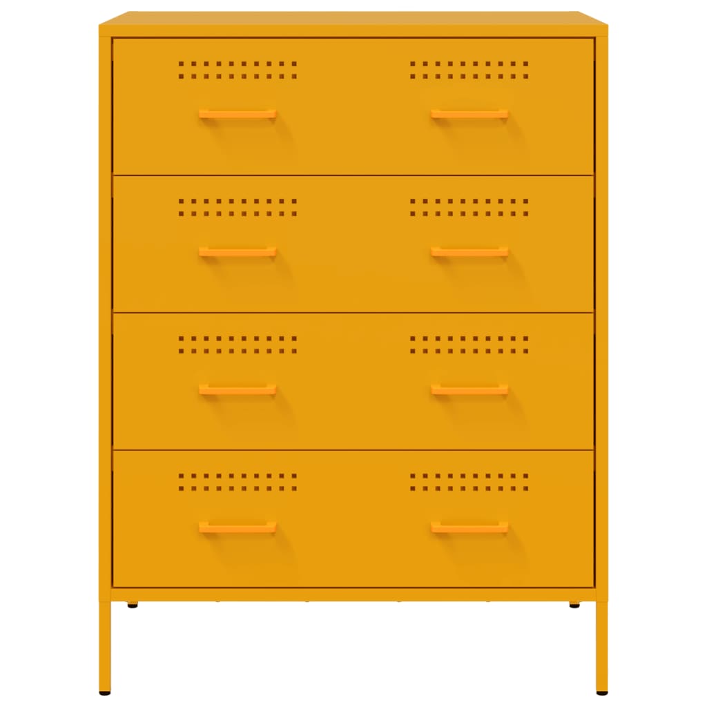 Buffet jaune moutarde 68x39x89 cm acier - XIOS