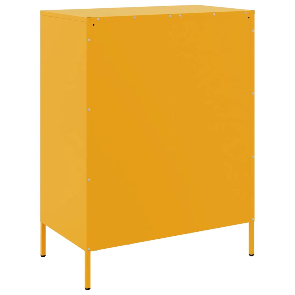 Buffet jaune moutarde 68x39x89 cm acier - XIOS