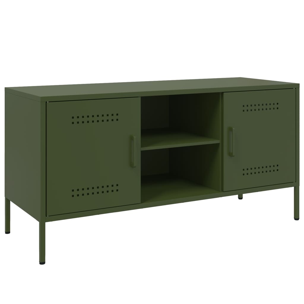 Meuble TV vert olive 100,5x39x50,5 cm acier - XIOS