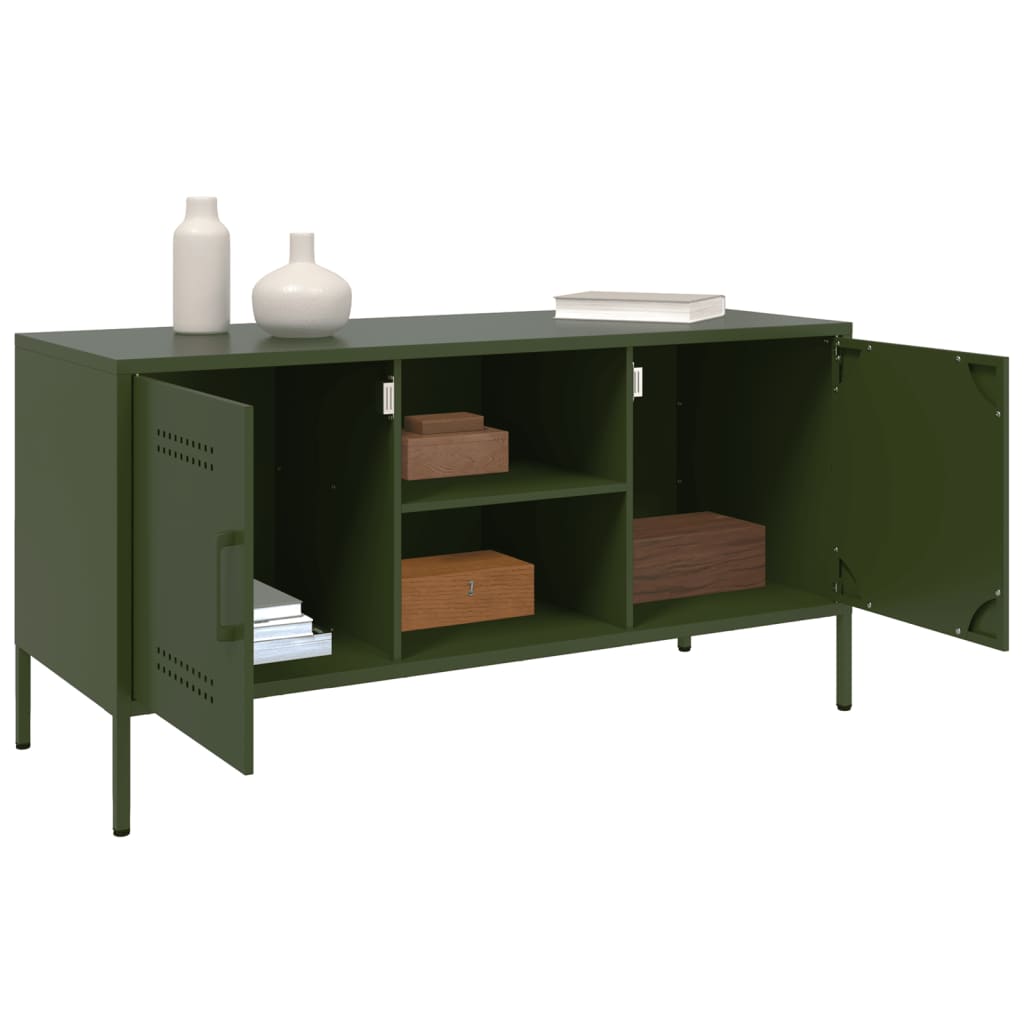 Meuble TV vert olive 100,5x39x50,5 cm acier - XIOS