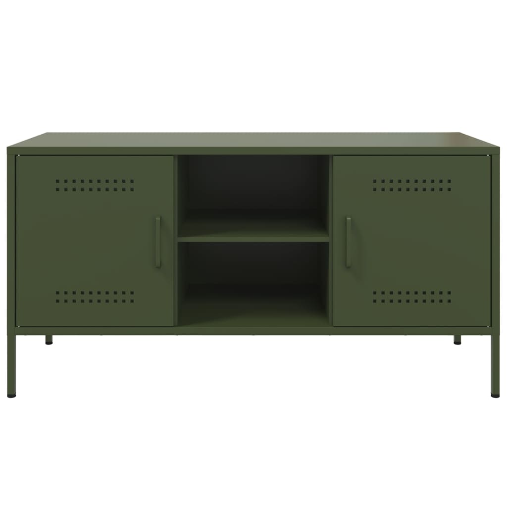 Meuble TV vert olive 100,5x39x50,5 cm acier - XIOS