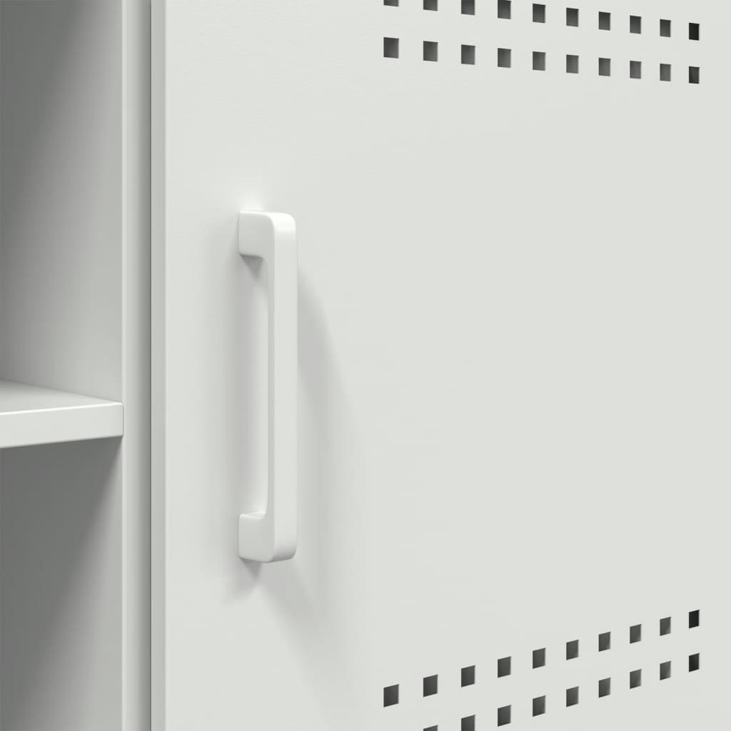 Meuble TV blanc 100,5x39x50,5 cm acier - XIOS