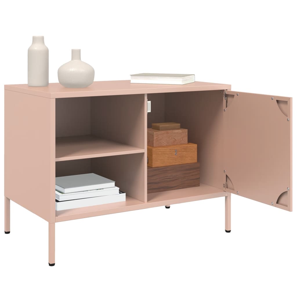Meuble TV rose 68x39x50,5 cm acier - XIOS