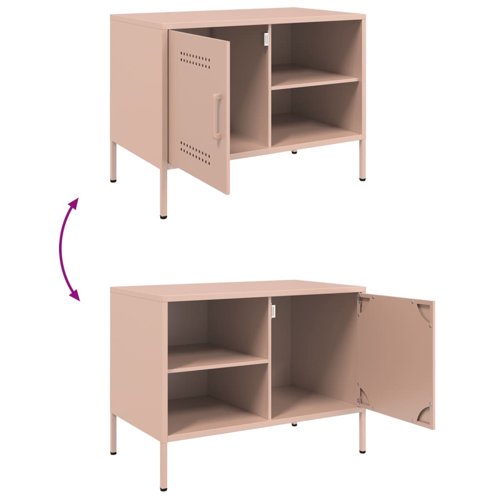 Meuble TV rose 68x39x50,5 cm acier - XIOS