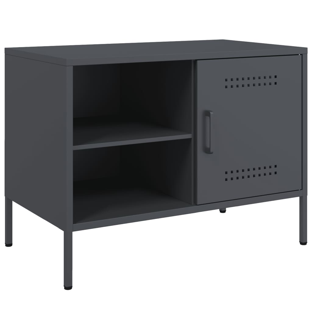 Meuble TV anthracite 68x39x50,5 cm acier - XIOS