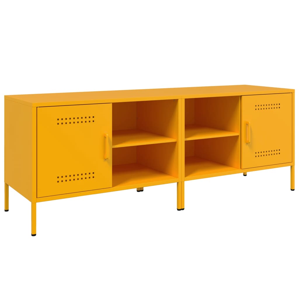 Meubles TV 2 pcs jaune moutarde 68x39x50,5 cm acier - XIOS
