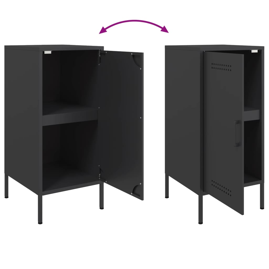 Buffets 2 pcs noir 36x39x79 cm acier - XIOS