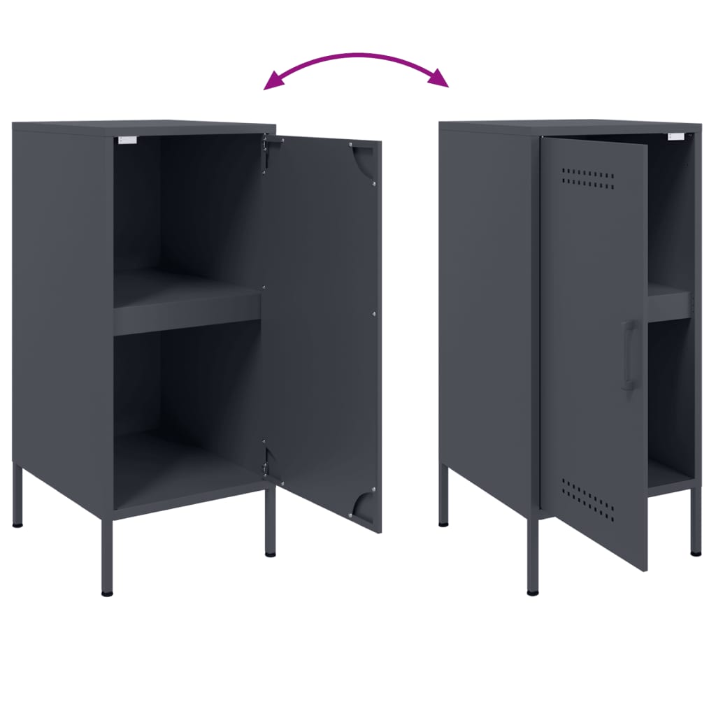 Buffets 2 pcs anthracite 36x39x79 cm acier - XIOS