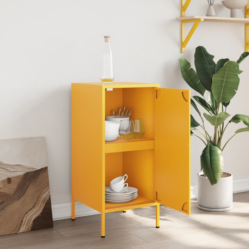 Buffet jaune moutarde 36x39x79 cm acier - XIOS