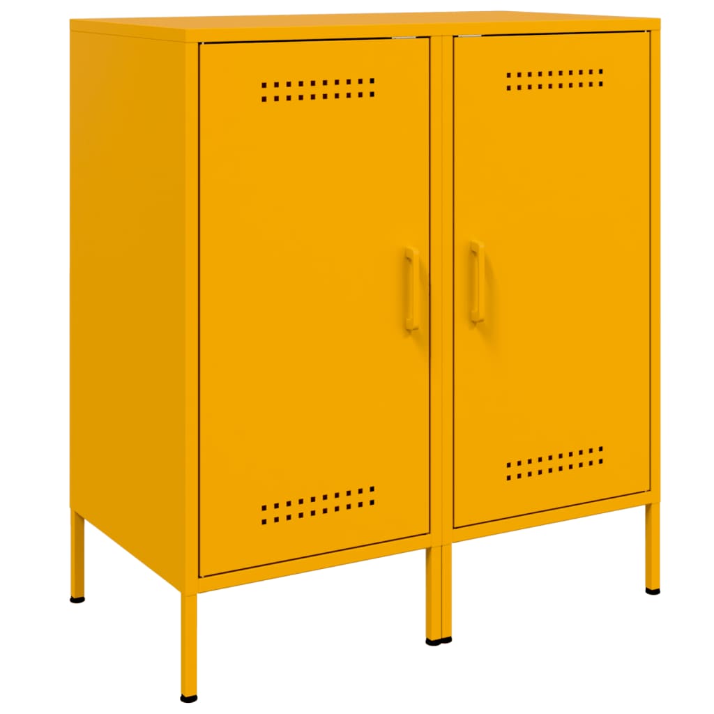 Buffets 2 pcs jaune moutarde 36x39x79 cm acier - XIOS