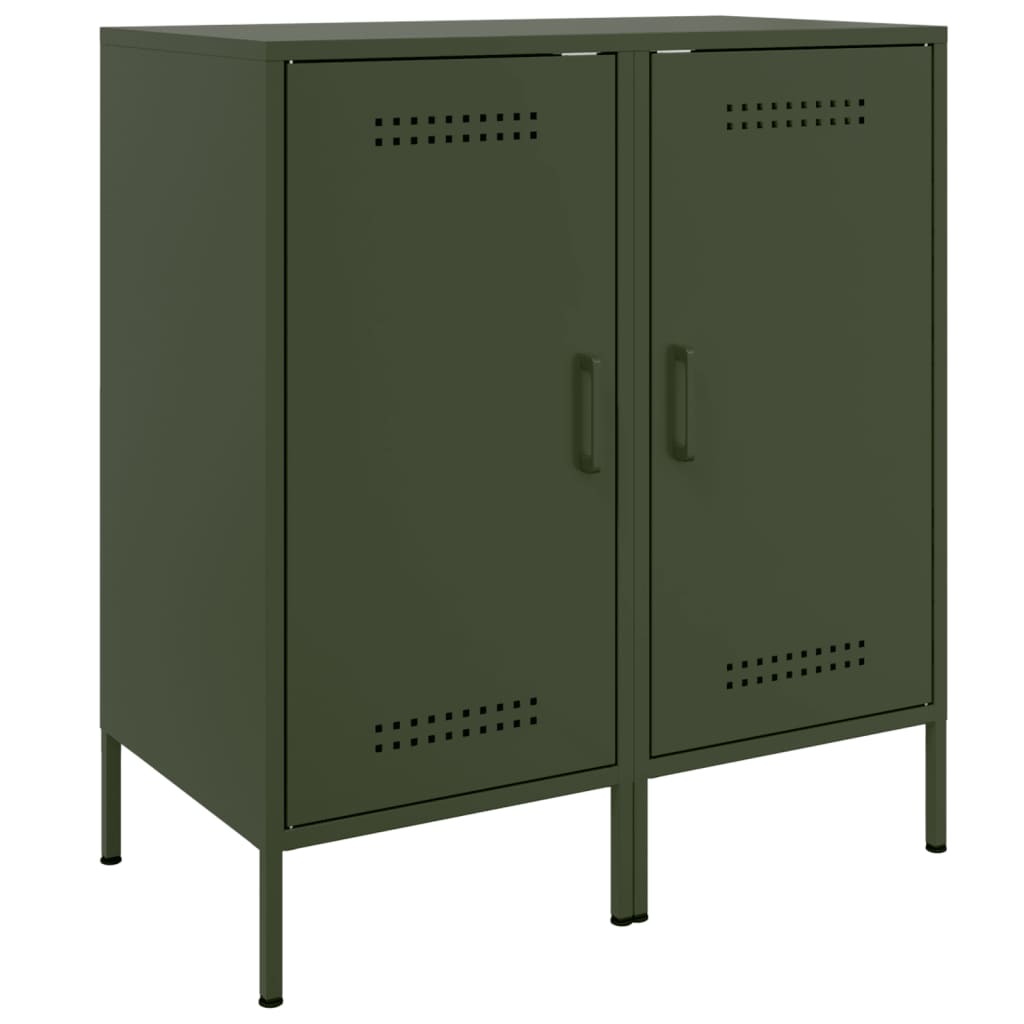 Buffets 2 pcs vert olive 36x39x79 cm acier - XIOS