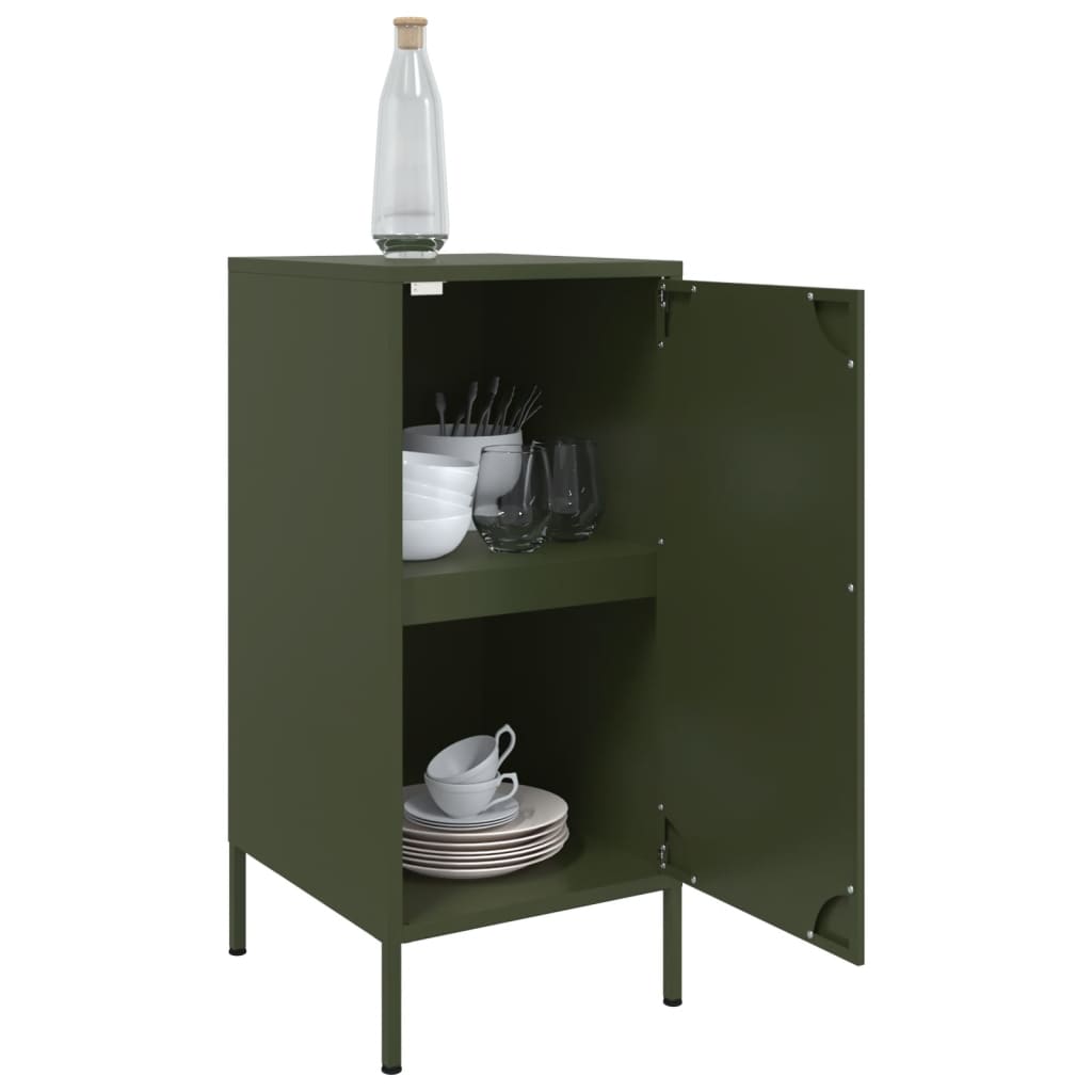 Buffets 2 pcs vert olive 36x39x79 cm acier - XIOS