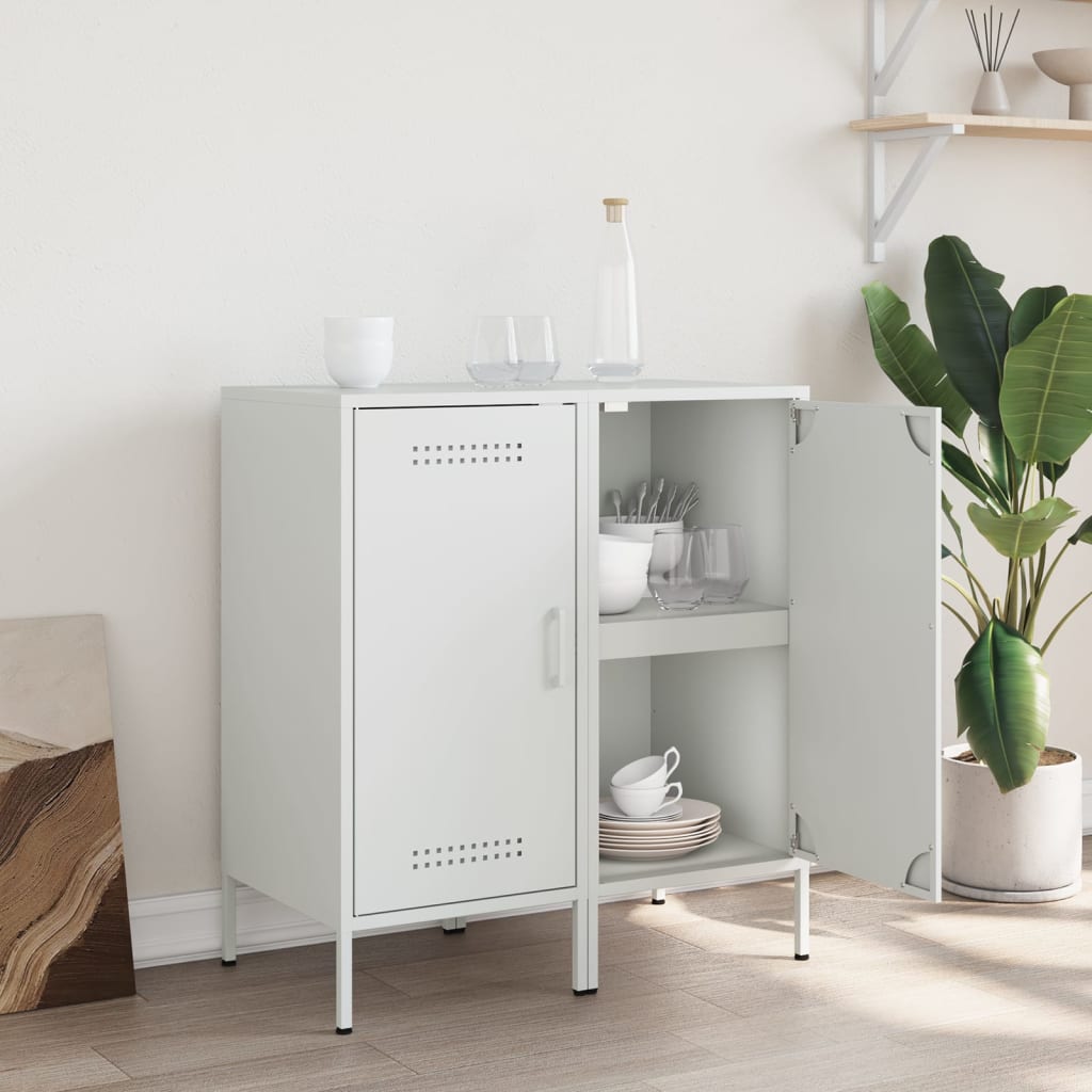 Buffets 2 pcs blanc 36x39x79 cm acier - XIOS