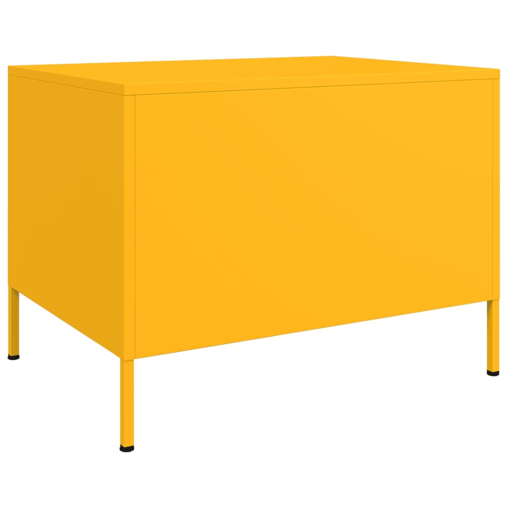 Table basse jaune moutarde 68x50x50,5 cm acier - XIOS