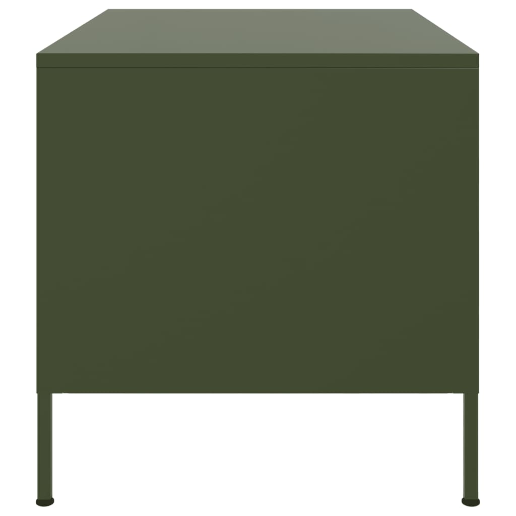 Table basse vert olive 68x50x50,5 cm acier - XIOS
