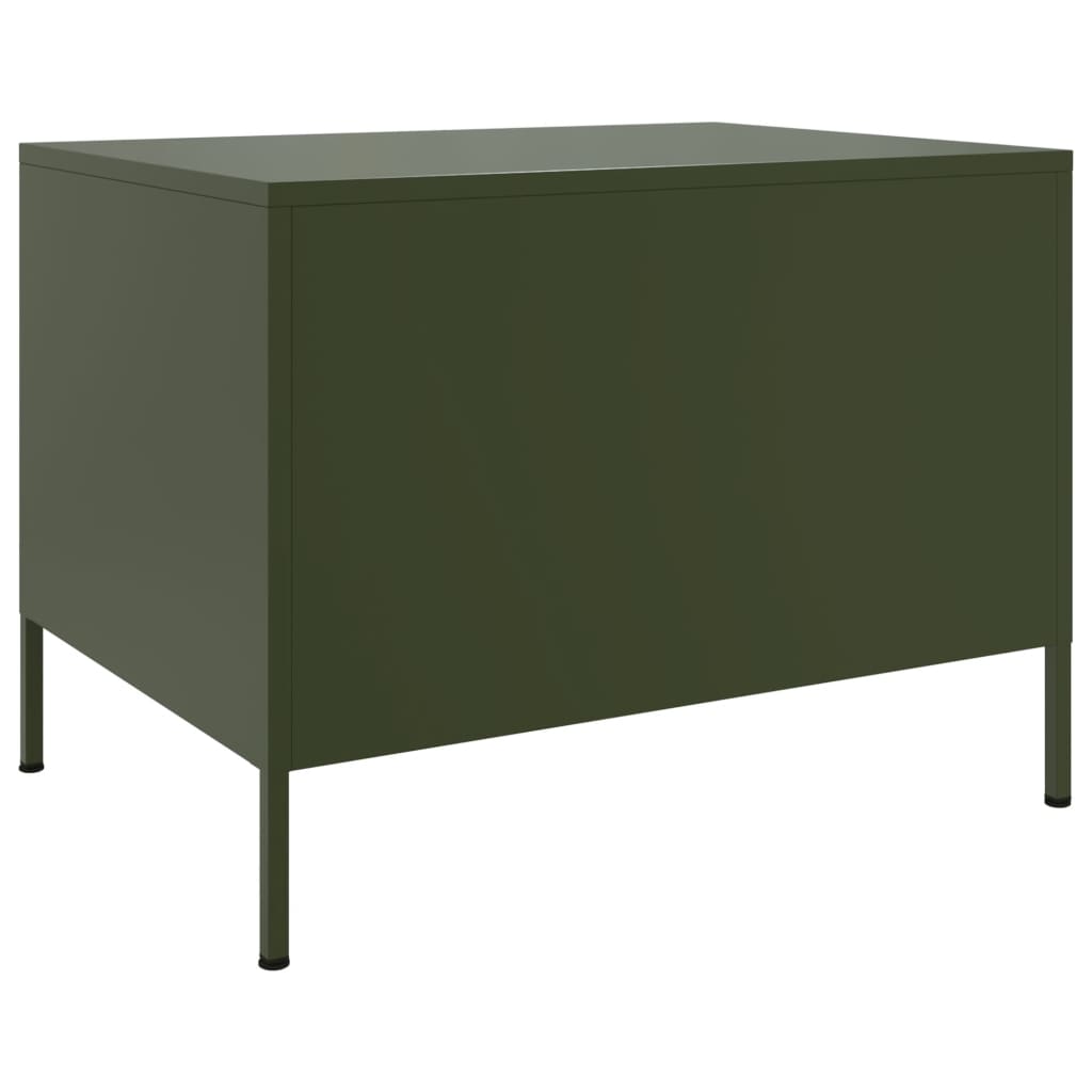 Table basse vert olive 68x50x50,5 cm acier - XIOS