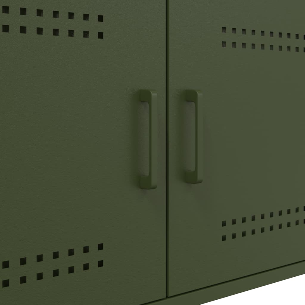 Table basse vert olive 68x50x50,5 cm acier - XIOS