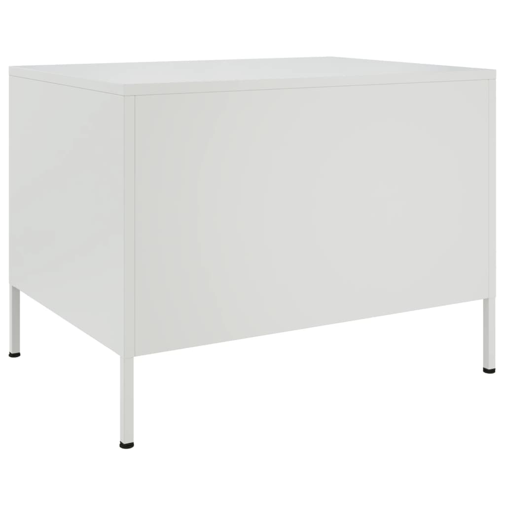 Table basse blanc 68x50x50,5 cm acier - XIOS