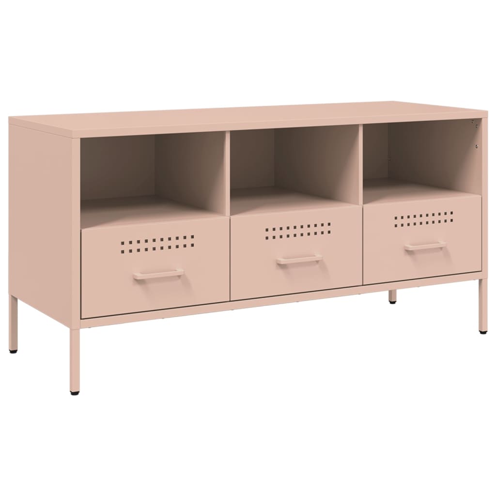 Meuble TV rose 100,5x39x50,5 cm acier - XIOS