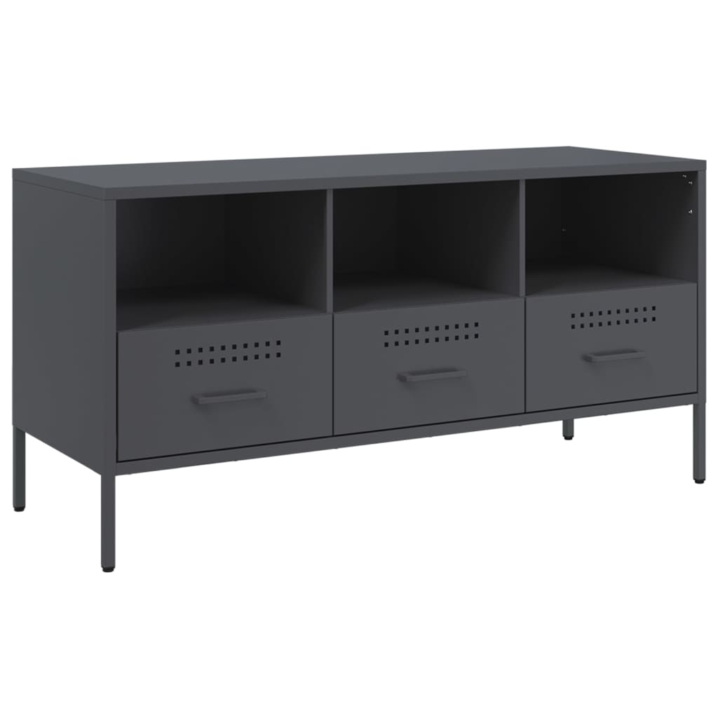 Meuble TV anthracite 100,5x39x50,5 cm acier - XIOS