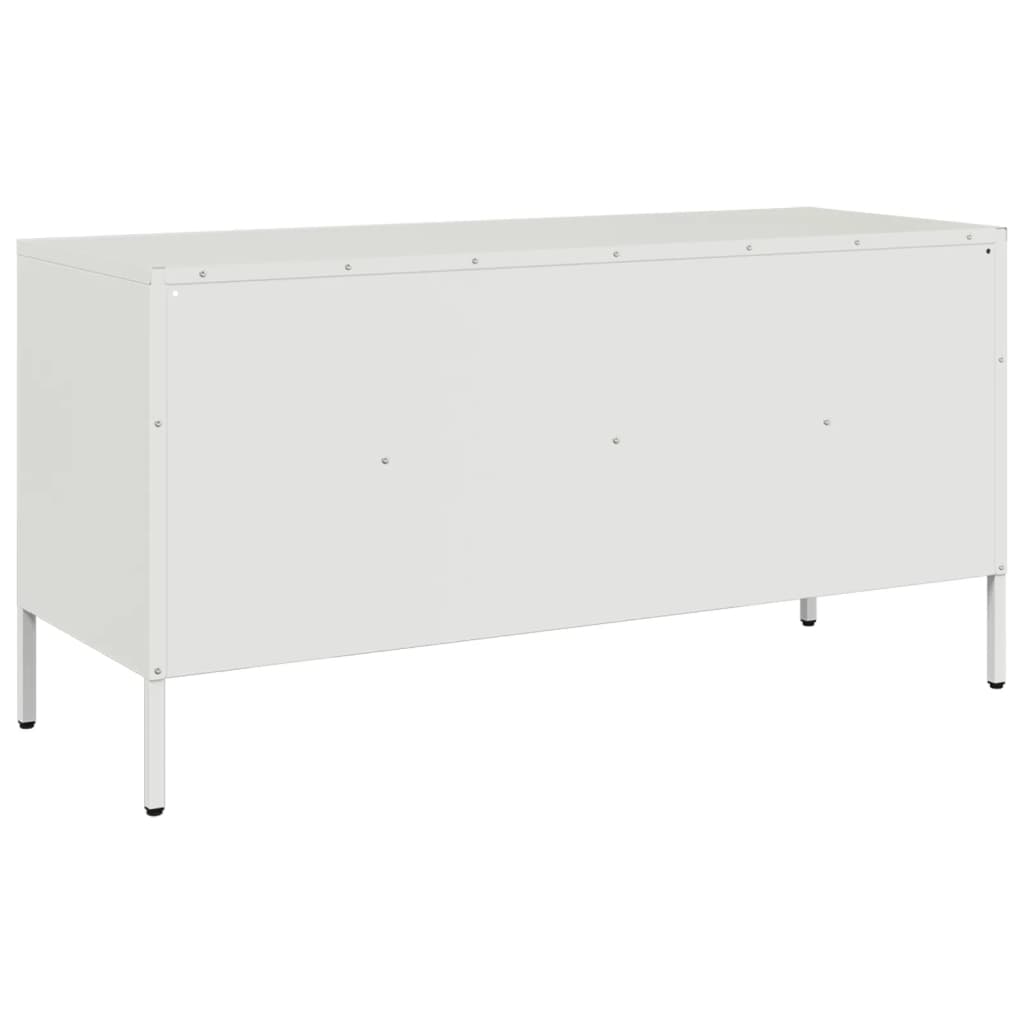 Meuble TV blanc 100,5x39x50,5 cm acier - XIOS