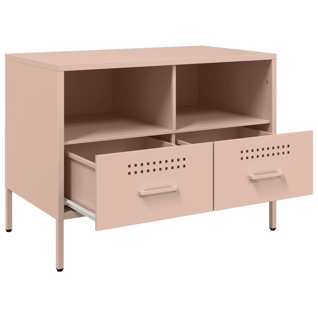Meuble TV rose 68x39x50,5 cm acier - XIOS