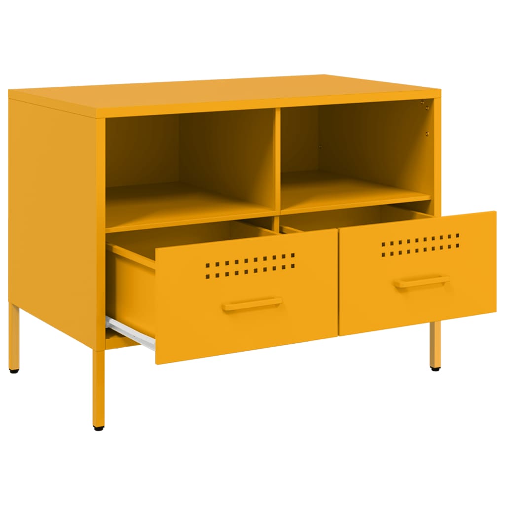 Meubles TV 2 pcs jaune moutarde 68x39x50,5 cm acier - XIOS