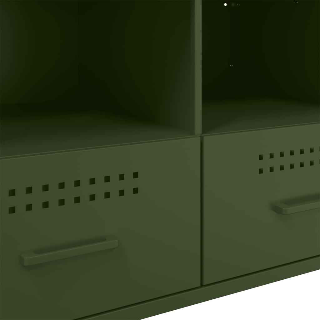 Meuble TV vert olive 68x39x50,5 cm acier - XIOS