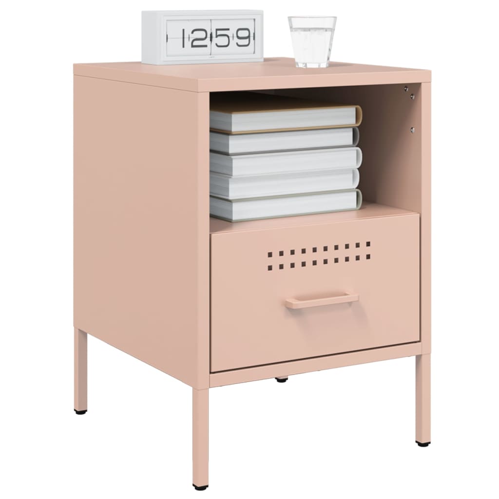 Tables de chevet 2 pcs rose 36x39x50,5 cm acier - XIOS