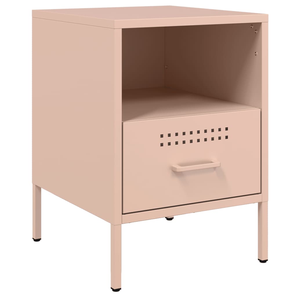 Tables de chevet 2 pcs rose 36x39x50,5 cm acier - XIOS