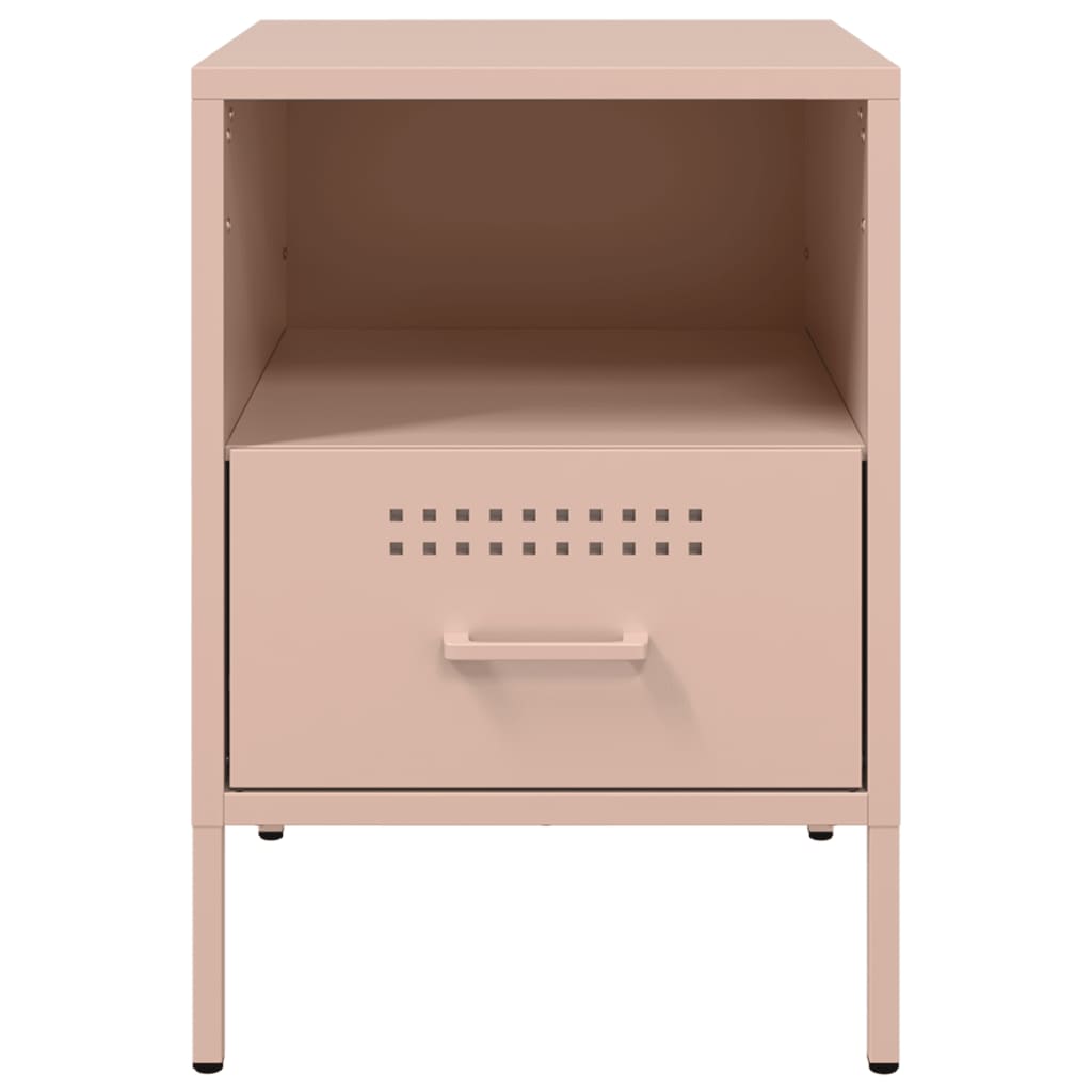Tables de chevet 2 pcs rose 36x39x50,5 cm acier - XIOS