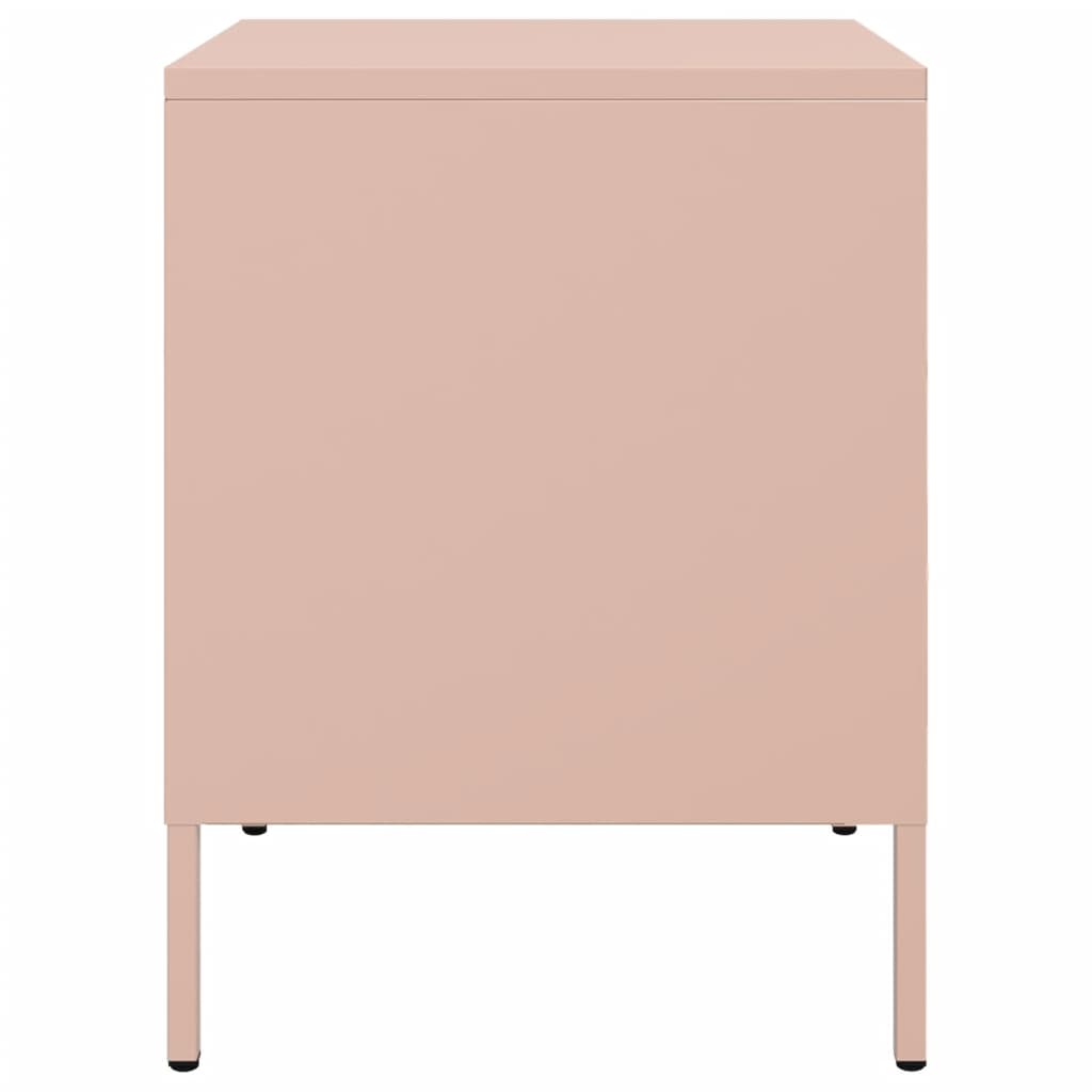 Tables de chevet 2 pcs rose 36x39x50,5 cm acier - XIOS