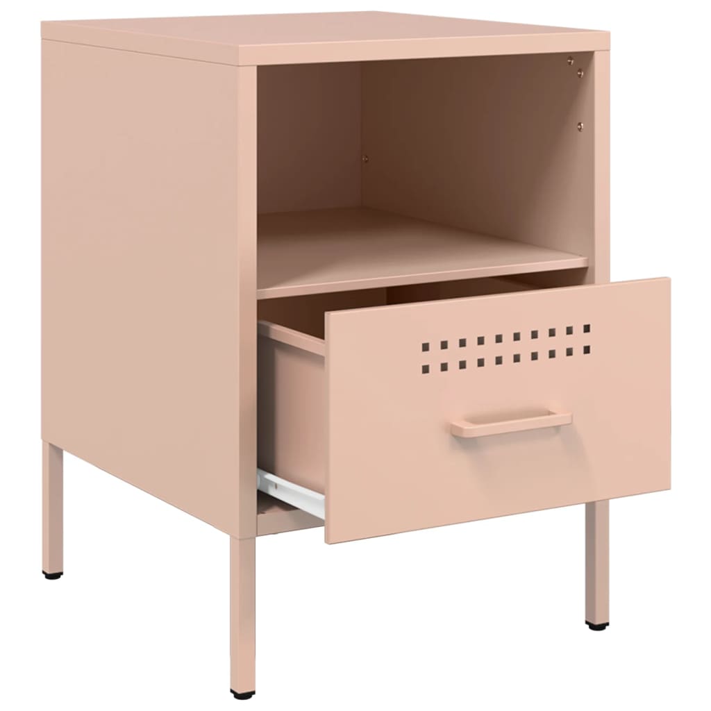 Tables de chevet 2 pcs rose 36x39x50,5 cm acier - XIOS