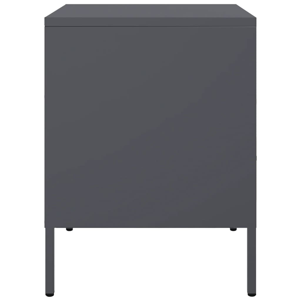 Tables de chevet 2 pcs anthracite 36x39x50,5 cm acier - XIOS