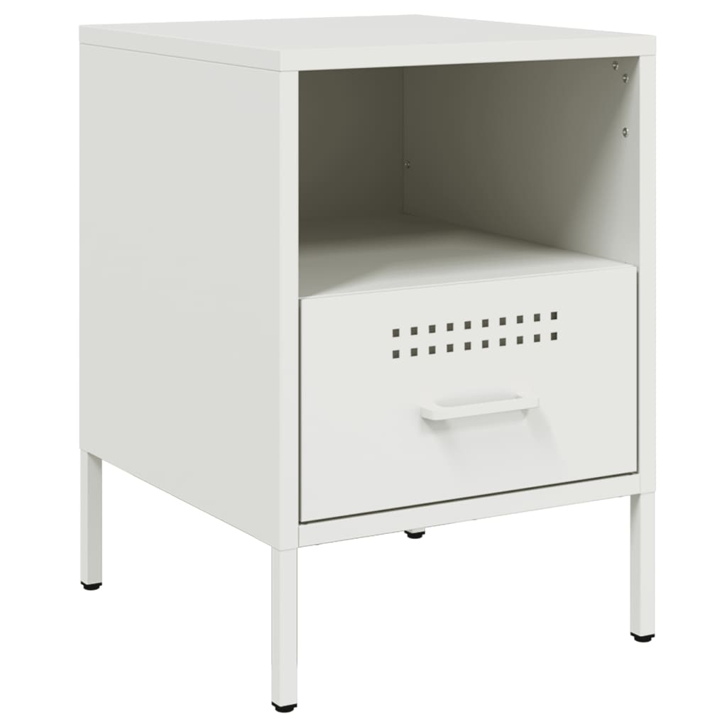 Tables de chevet 2 pcs blanc 36x39x50,5 cm acier - XIOS