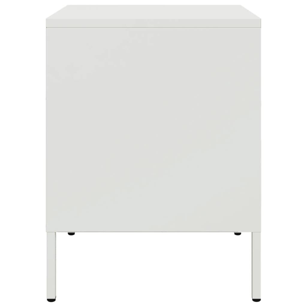 Tables de chevet 2 pcs blanc 36x39x50,5 cm acier - XIOS