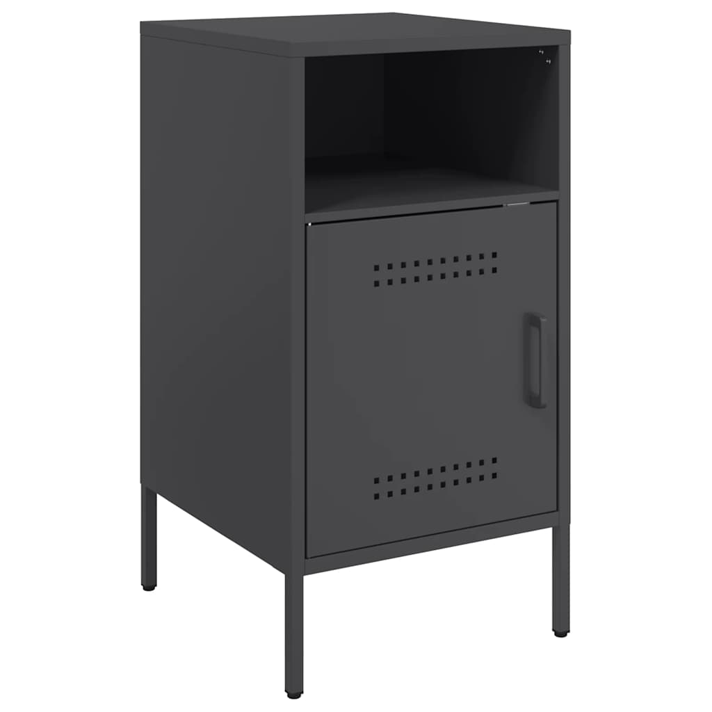 Table de chevet noir 36x39x68 cm acier - XIOS