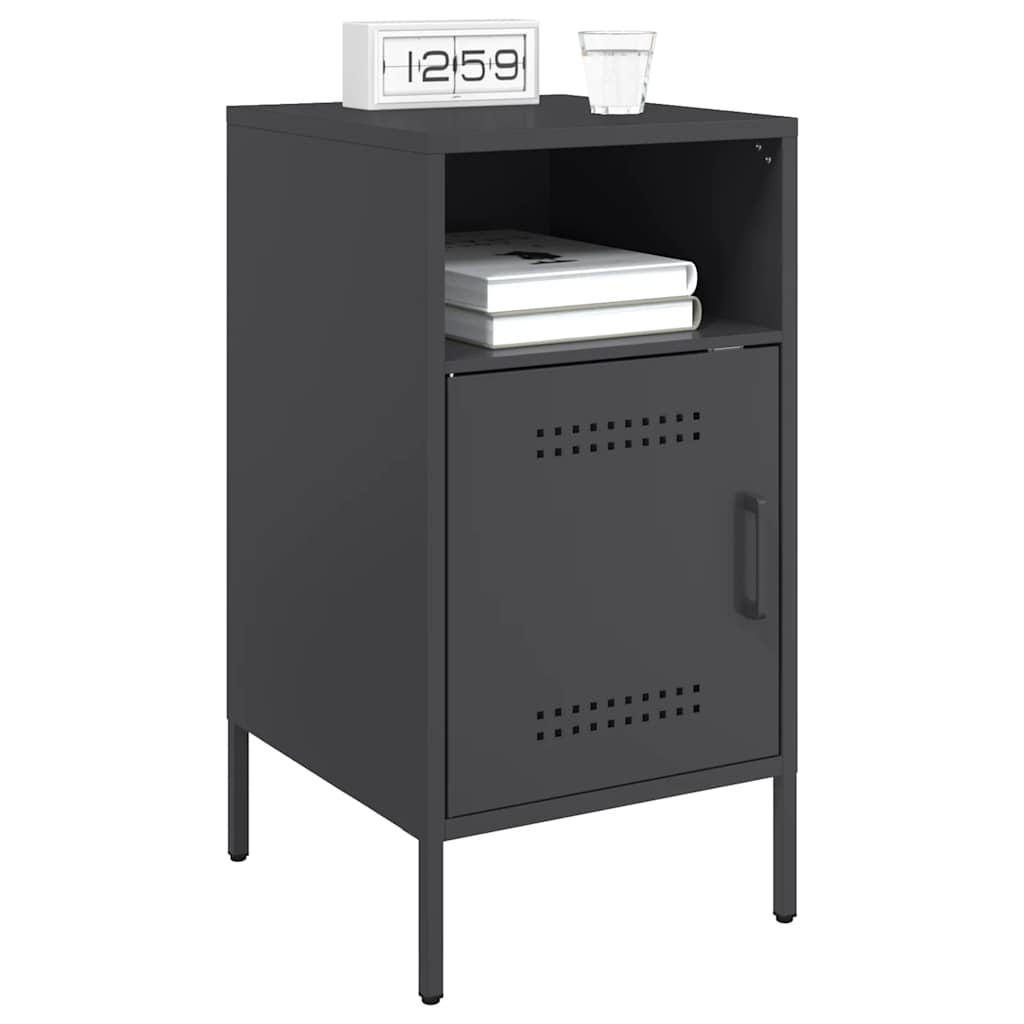 Table de chevet noir 36x39x68 cm acier - XIOS