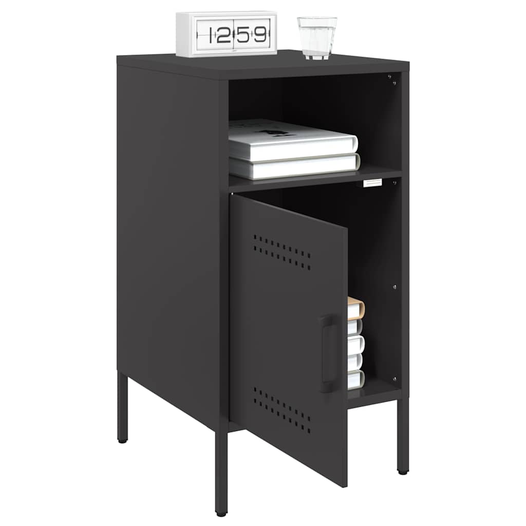Table de chevet noir 36x39x68 cm acier - XIOS