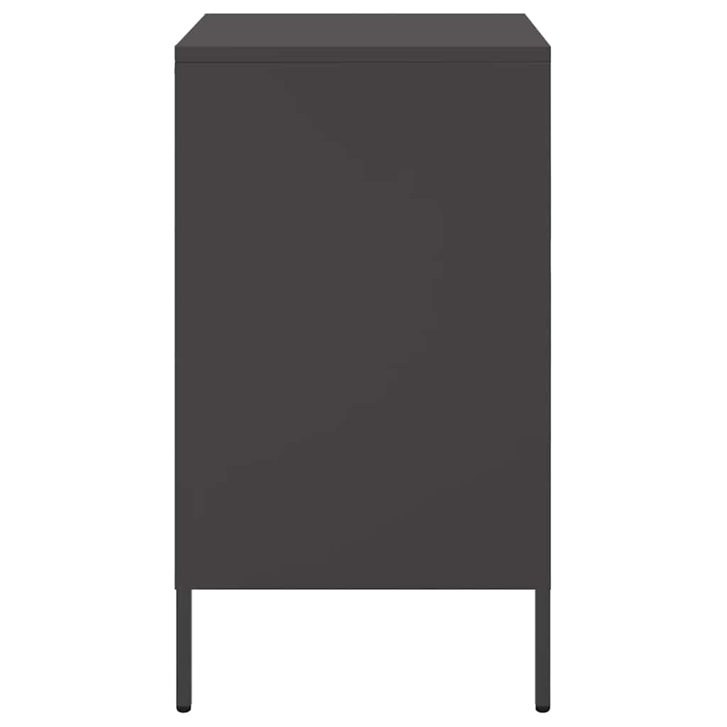 Table de chevet noir 36x39x68 cm acier - XIOS