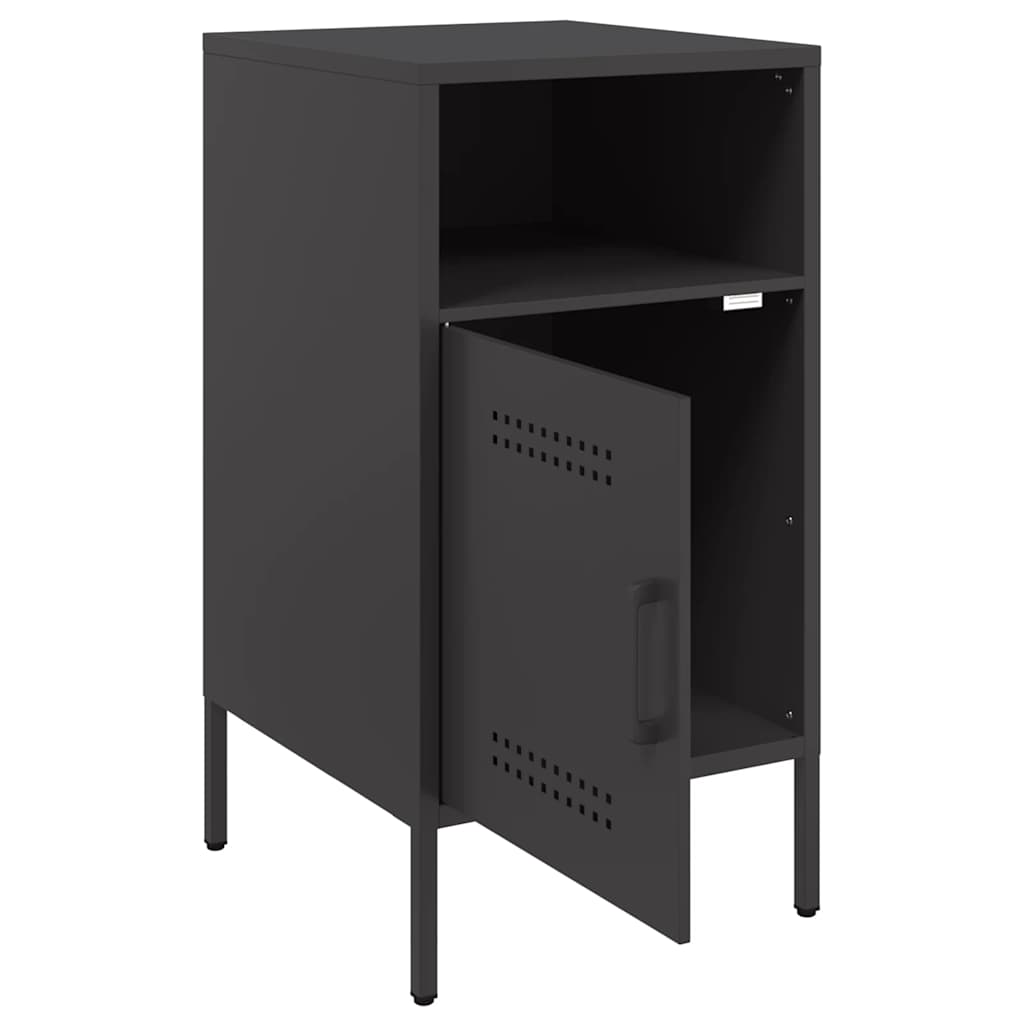 Table de chevet noir 36x39x68 cm acier - XIOS