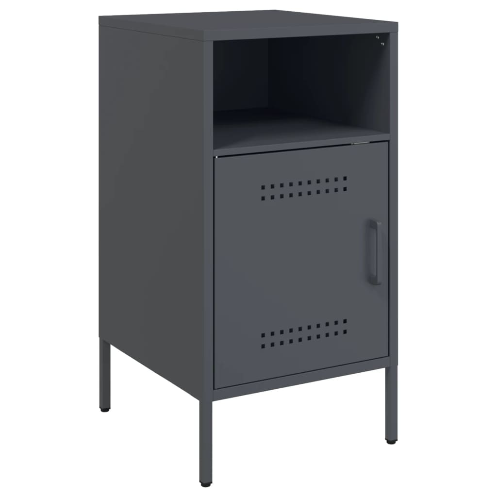 Table de chevet anthracite 36x39x68 cm acier - XIOS