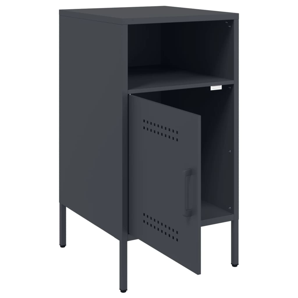 Tables de chevet 2 pcs anthracite 36x39x68 cm acier