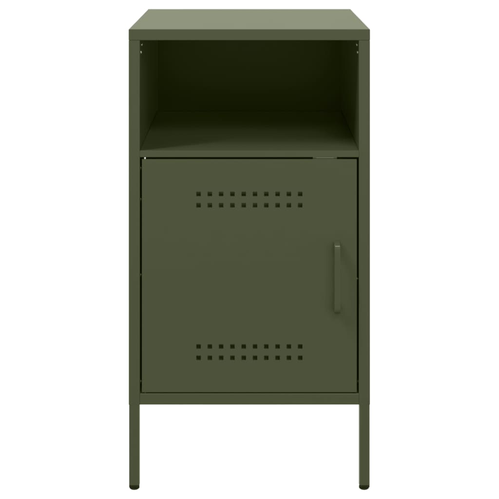 Tables de chevet 2 pcs vert olive 36x39x68 cm acier - XIOS