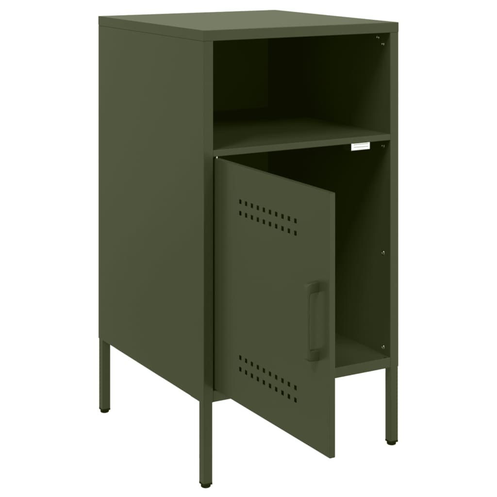 Tables de chevet 2 pcs vert olive 36x39x68 cm acier - XIOS