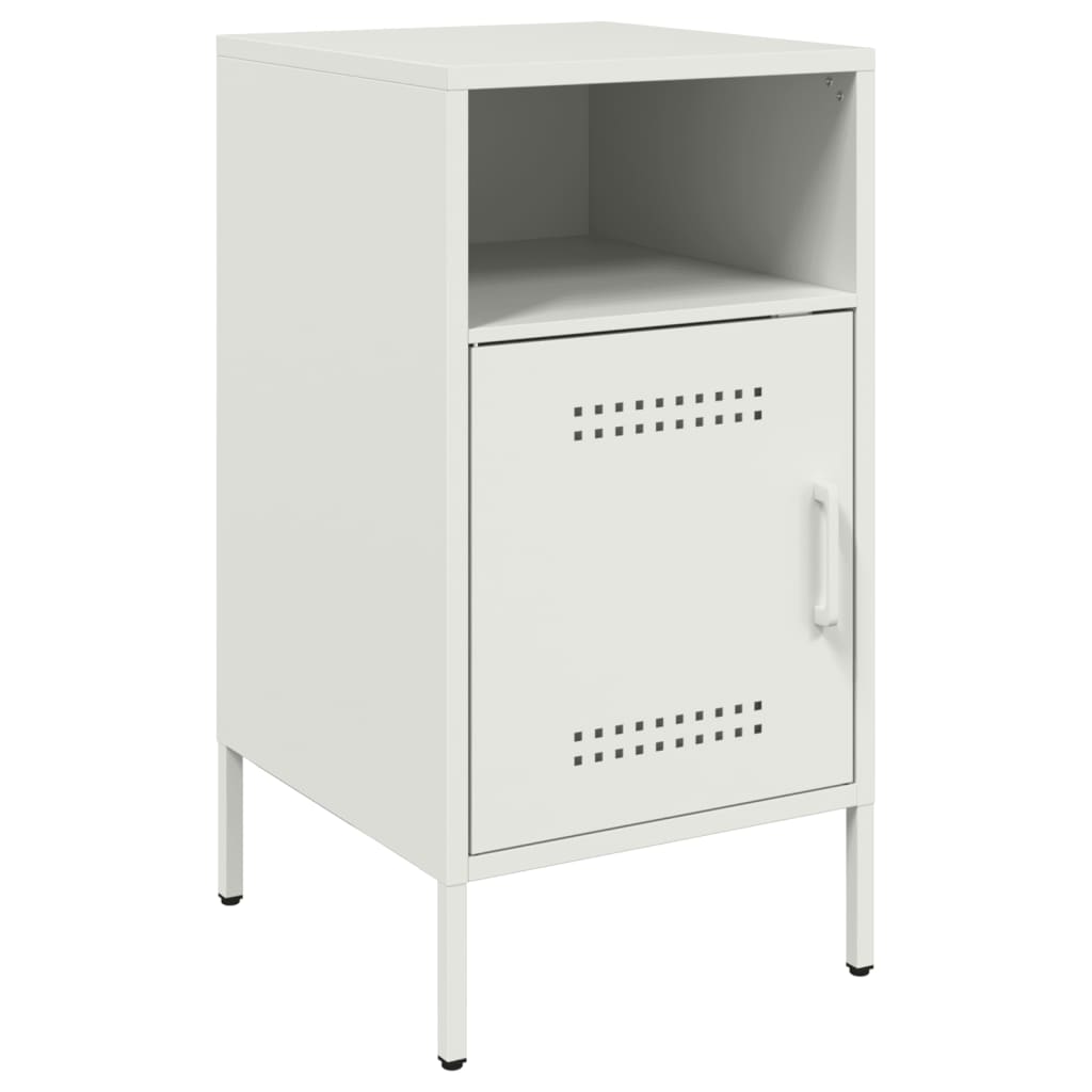 Table de chevet blanc 36x39x68 cm acier - XIOS