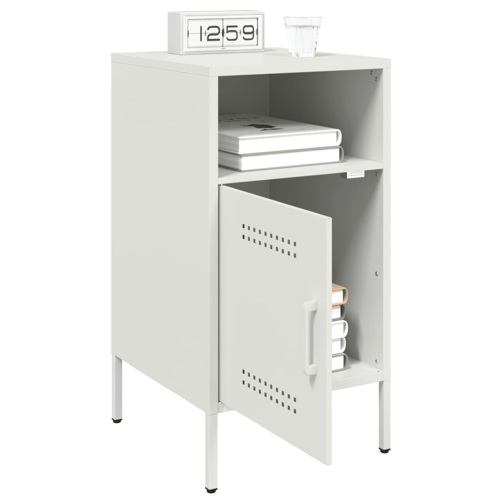 Table de chevet blanc 36x39x68 cm acier - XIOS