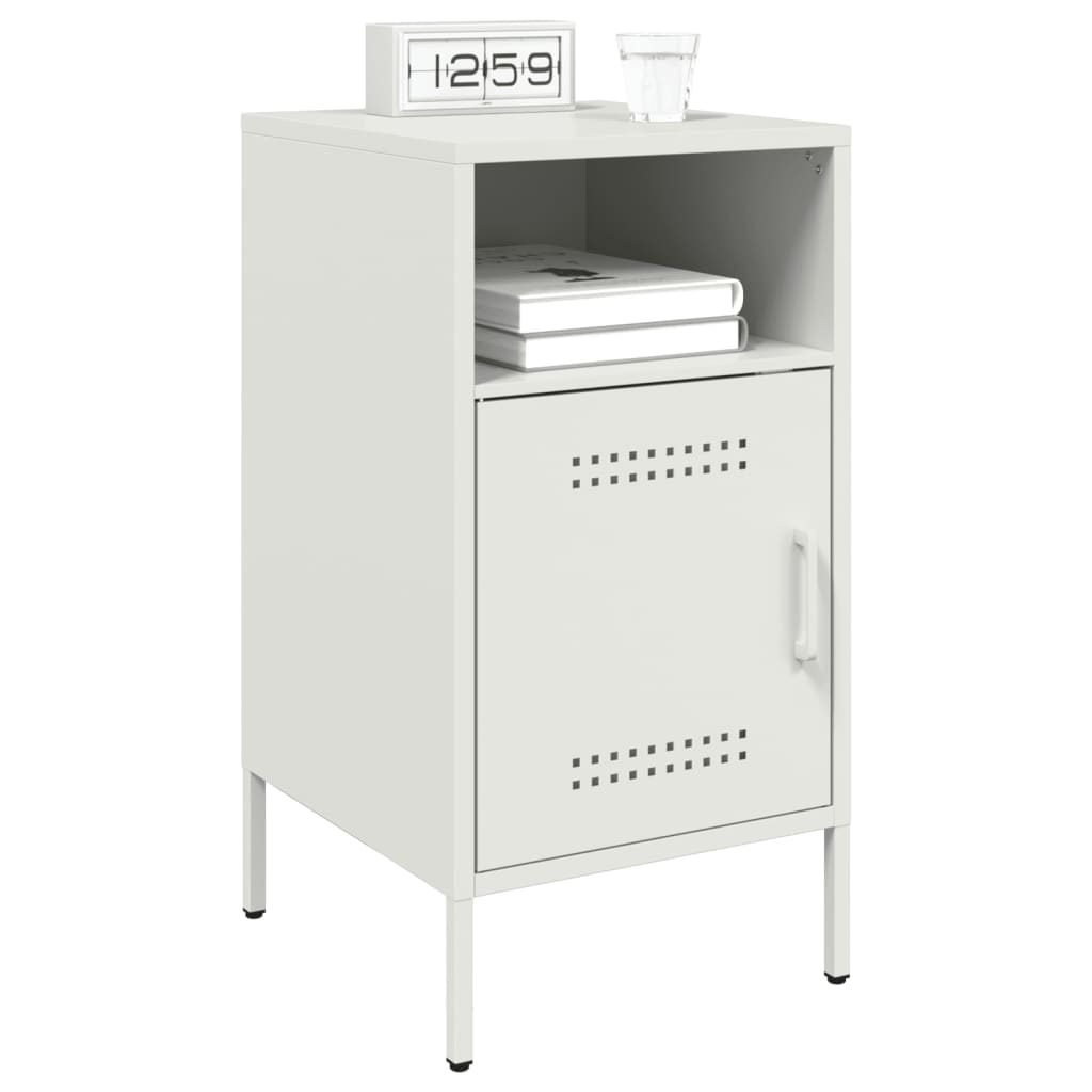 Table de chevet blanc 36x39x68 cm acier - XIOS