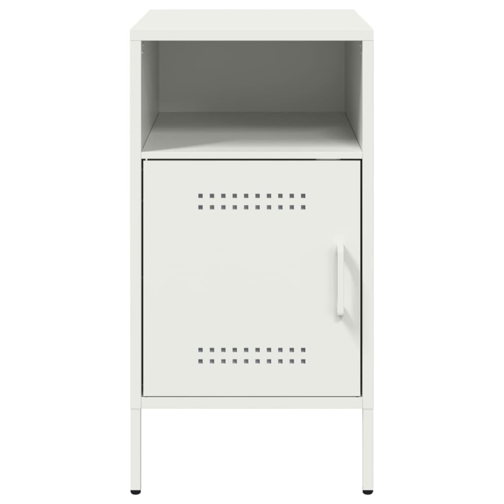 Table de chevet blanc 36x39x68 cm acier - XIOS