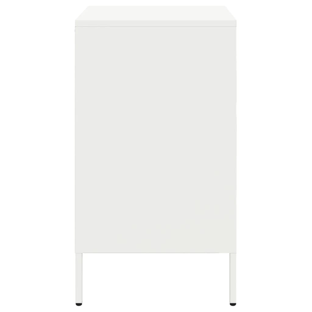 Table de chevet blanc 36x39x68 cm acier - XIOS
